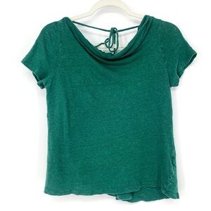 Anthropologie Maeve Green Linen Lightweight Blouse Size S